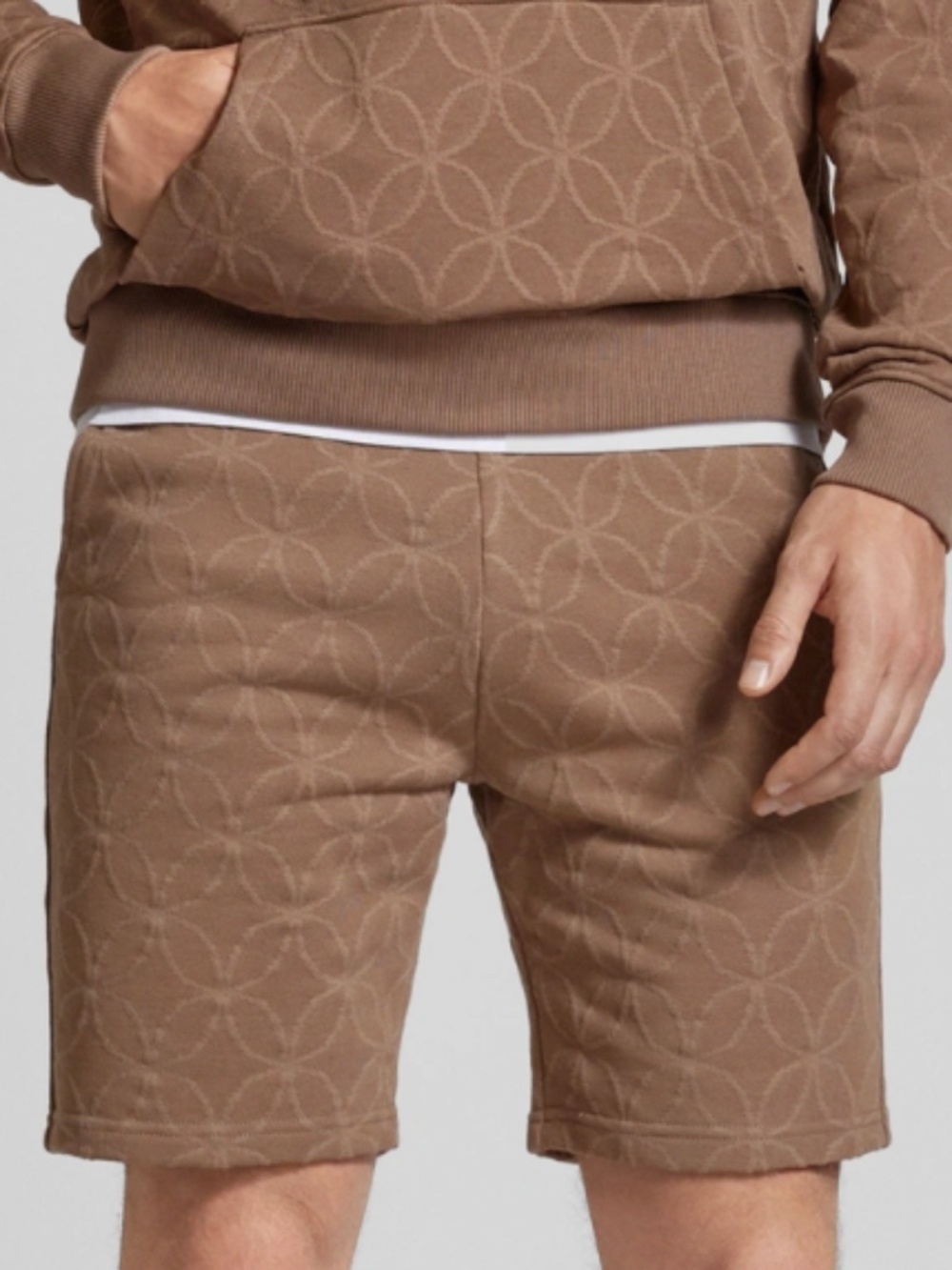 Scotch & Soda Jacquard (Cappuccino) Terry  Shorts Size: XXL